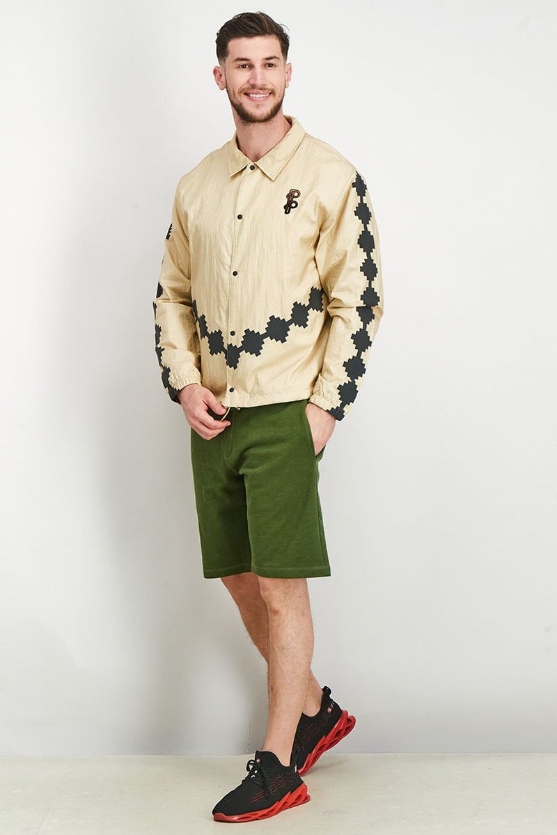 PUMA تي شيرت تدريب بأكمام طويلة للرجال بتصميم عادي، مزيج بيج وأسود - Image 2